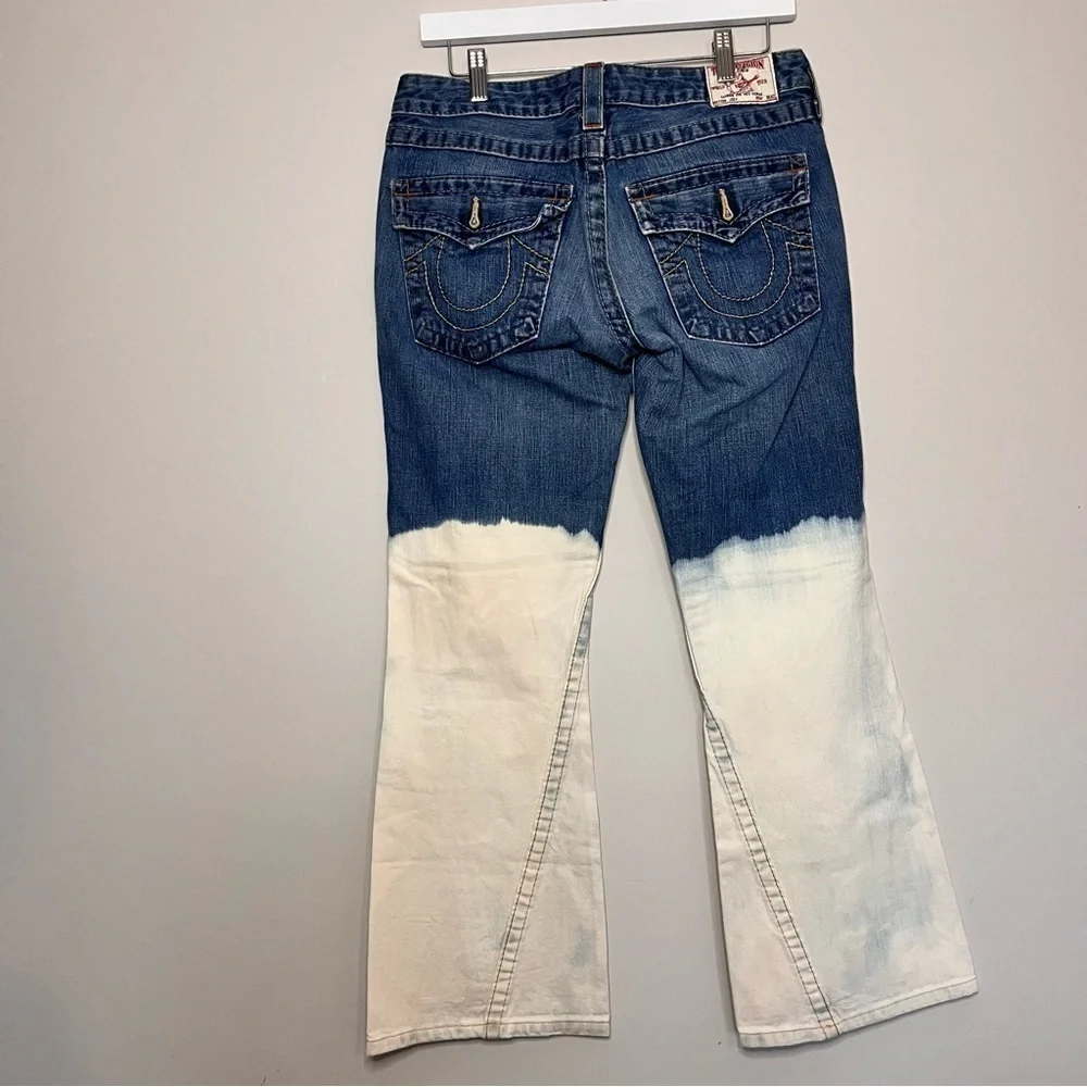 VINTAGE True Religion Two Toned Bootcut Jeans Women’s Size 30 - Picture 3 of 12